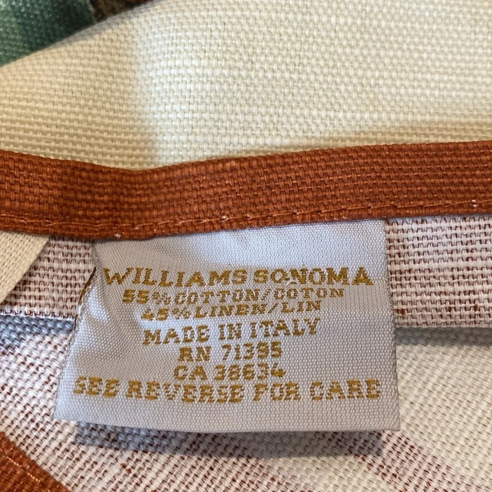 Williams Sonoma Linen Thanksgiving Turkey Pumpkin Blend Tea Towel